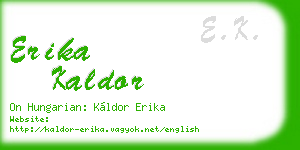erika kaldor business card